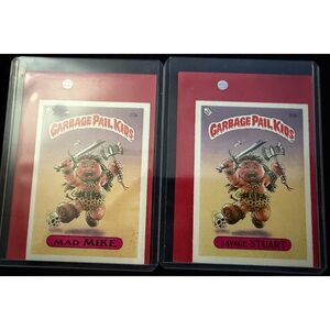 Vintage 1985 Topps Garbage Pail Kids UK Minis Series 1 33A and 33B